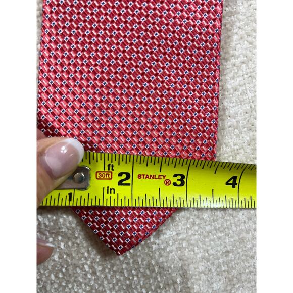NWT Royal Classic Men’s Red White Check 100% Silk Necktie 59″ × 3.5″ Designer - Picture 6 of 9